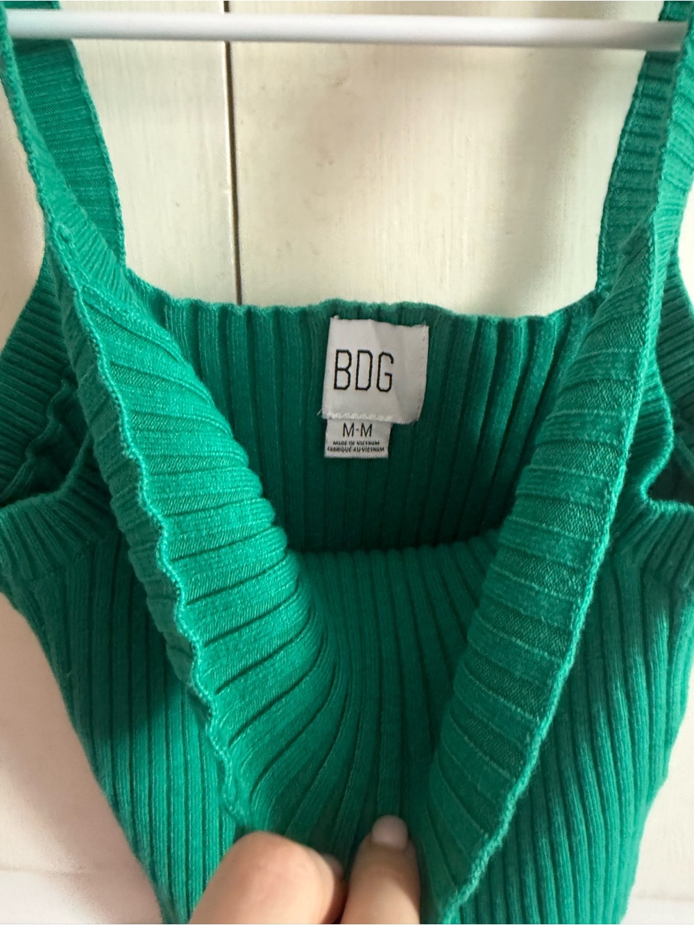 BDG Green Ribbed Square-Neck Tank - Picture 3 of 3